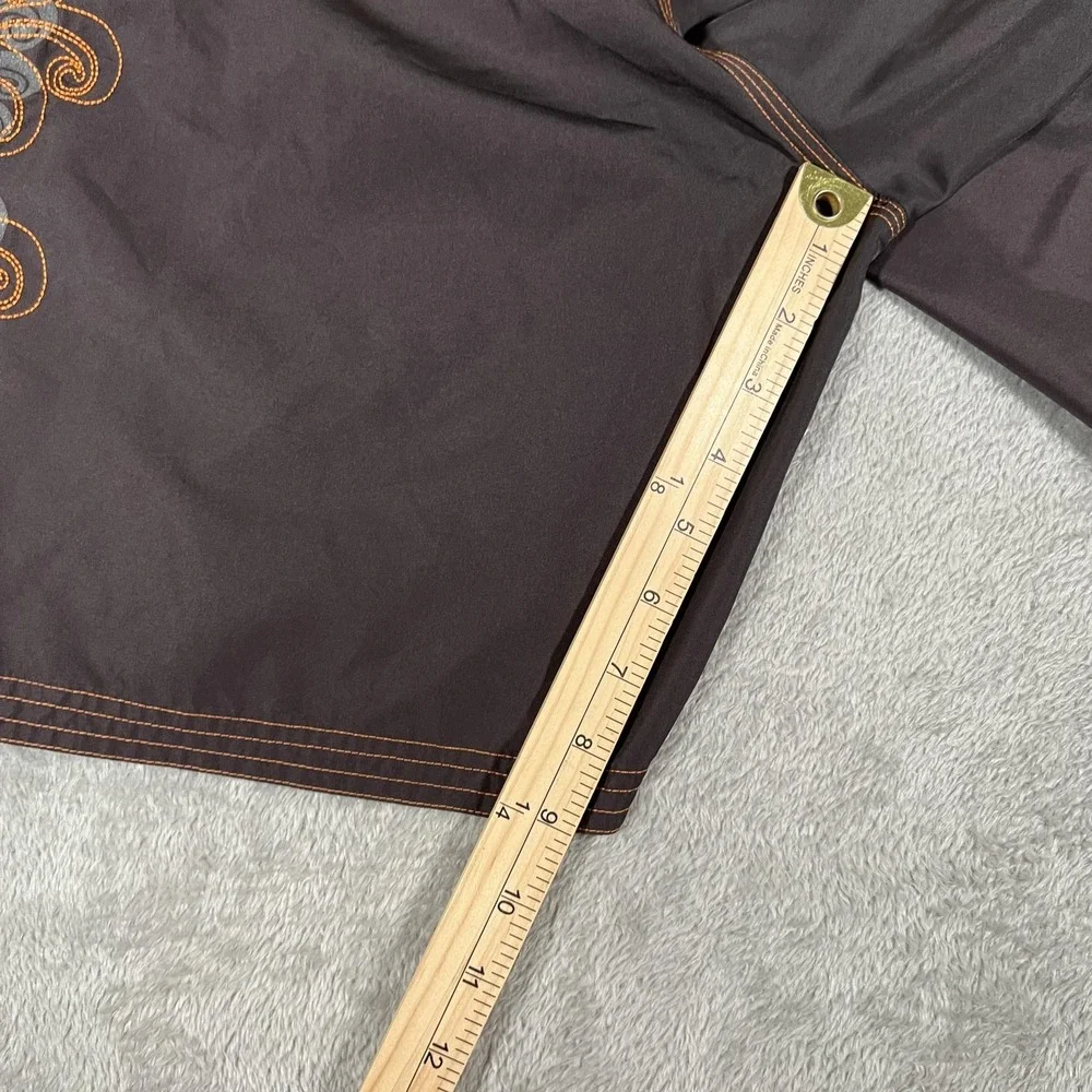 Sundek Board Shorts‎ Mens 36 Brown Orange Swim Trunks Drawstring Back Pocket